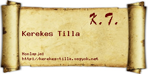 Kerekes Tilla névjegykártya